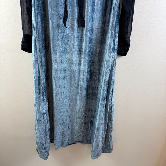 Vintage Nataya Na-Ta-Ya Maxi Dress Blue Forest Fairy Renaissance Embroidered M - Picture 10 of 14